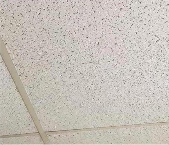 ceiling after being cleaned