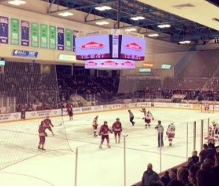 Servpro advertising at Peterborough Petes game