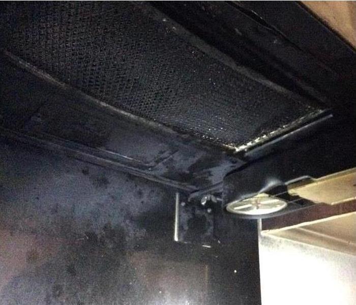 microwave with fire damage